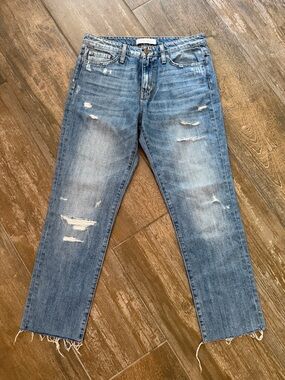 Flying Monkey Light Blue Distressed Cropped Jeans 100% cotton!